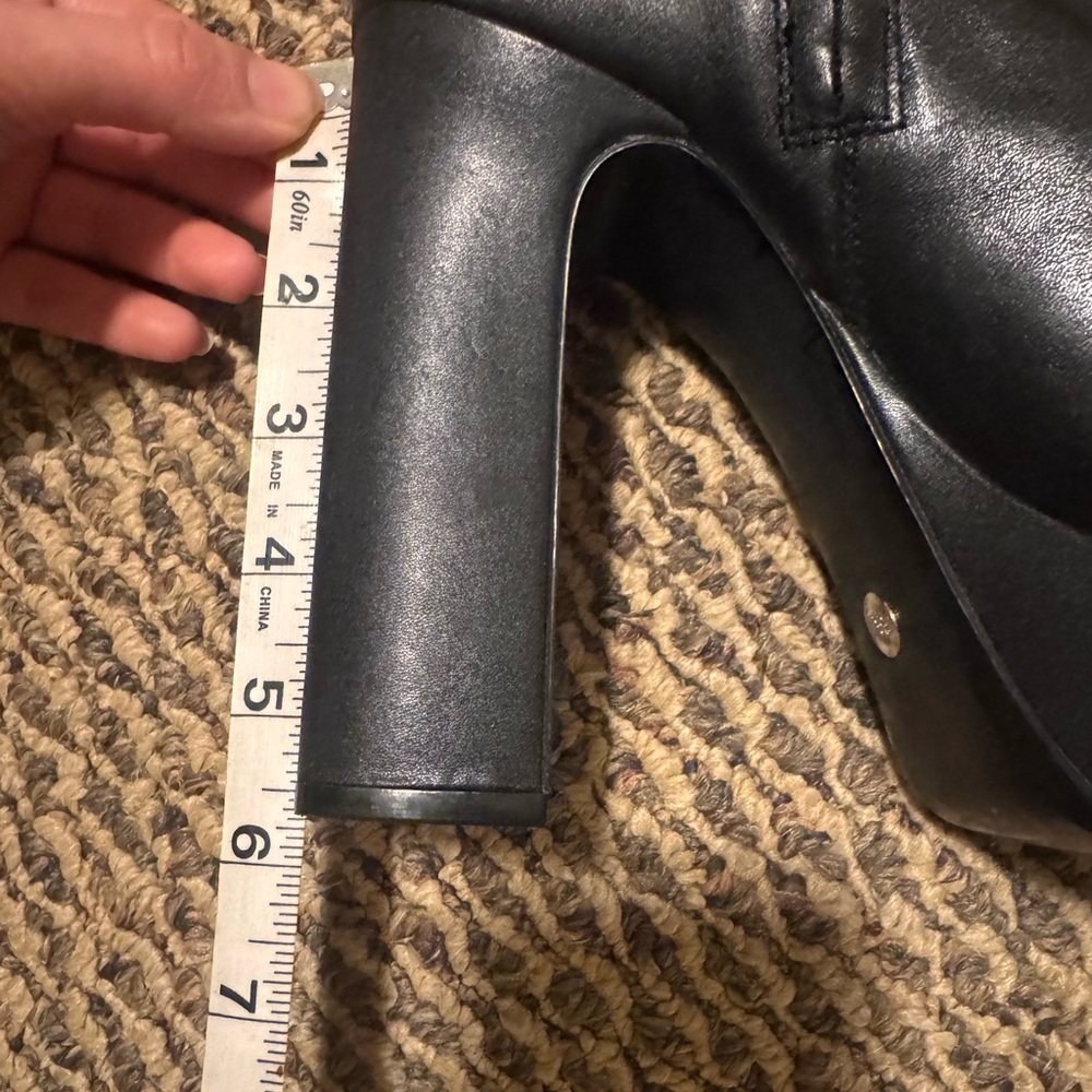 ZARA WOMAN LEATHER PLATFORM ANKLE BOOTS BLACK 1104/010 - Picture 7 of 8